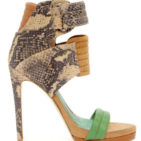 Mia limited edition Rocco green lizard sandals - Picture 3 of 6